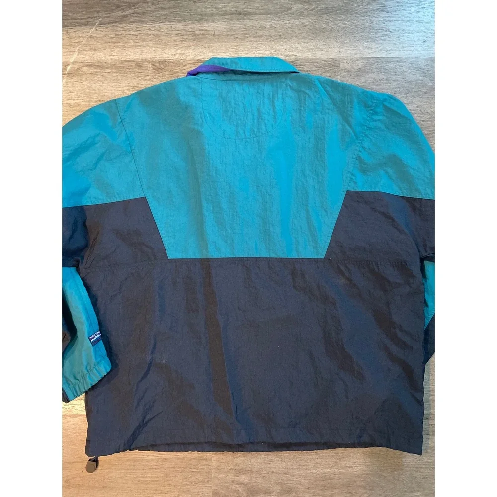 White Sierra Colorblock Anorak Jacket Teal Black Purple Nylon Pullover XL